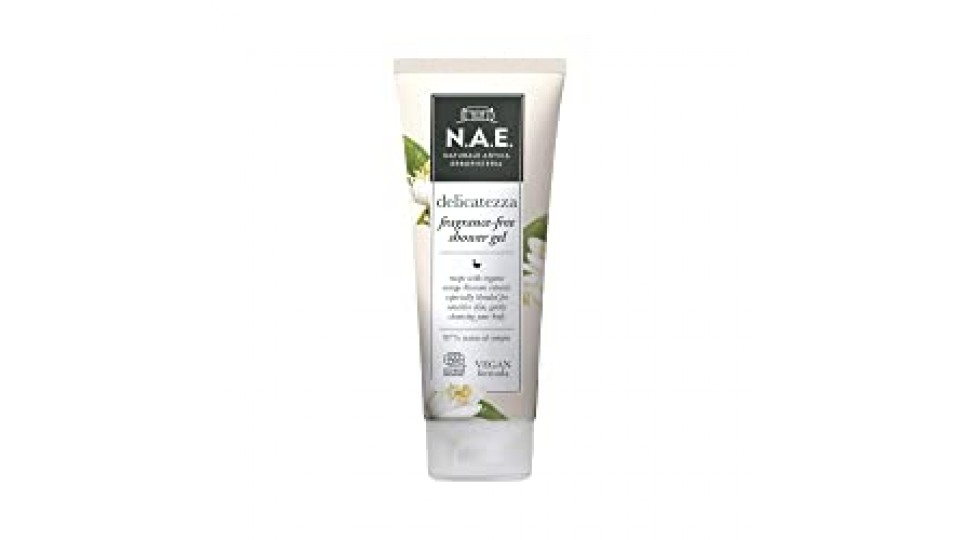 N.A.E. Docciaschiuma Delicatezza, Bagnoschiuma con Estratti di Fiori d'Arancio Biologico, Formula Vegana