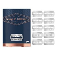 King C. Gillette Lamette di Ricarica per Rasoio di Sicurezza Uomo, Confezione da 10 Lamette di Ricambio in Acciaio Inossidabile per la Cura della Barba