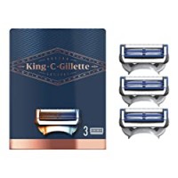 King C. Gillette Lamette per Rasoio per il Collo da Uomo + 3 Lamette di Ricambio Ottime per la Cura della Barba e Ridurre le Irritazioni