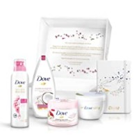Dove Confezione Regalo Routine di Bellezza Donna con Mousse Doccia 200ml, Body Scrub Esfoliante 225 ml, Dove Docciaschiuma 250 ml, Crema Corpo Silky 300 ml & Agenda Dove