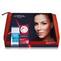 L'Oréal Paris Idea Regalo Donna Natale 2020, Pochette con Crema Viso Giorno Revitalift Laser X3 50 ml e Struccante Occhi Waterproof