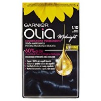 Garnier Tinta Capelli Olia, Colorazione Permanente senza Ammoniaca per una Fragranza Delicata, Copre il 100% dei Capelli Bianchi, Nero Zaffiro 1.10, Confezione da 1