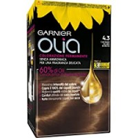 Garnier Tinta Capelli Olia, Colorazione Permanente senza Ammoniaca per una Fragranza Delicata, Copre il 100% dei Capelli Bianchi, Casrano Scuro Dorato, Confezione da 1