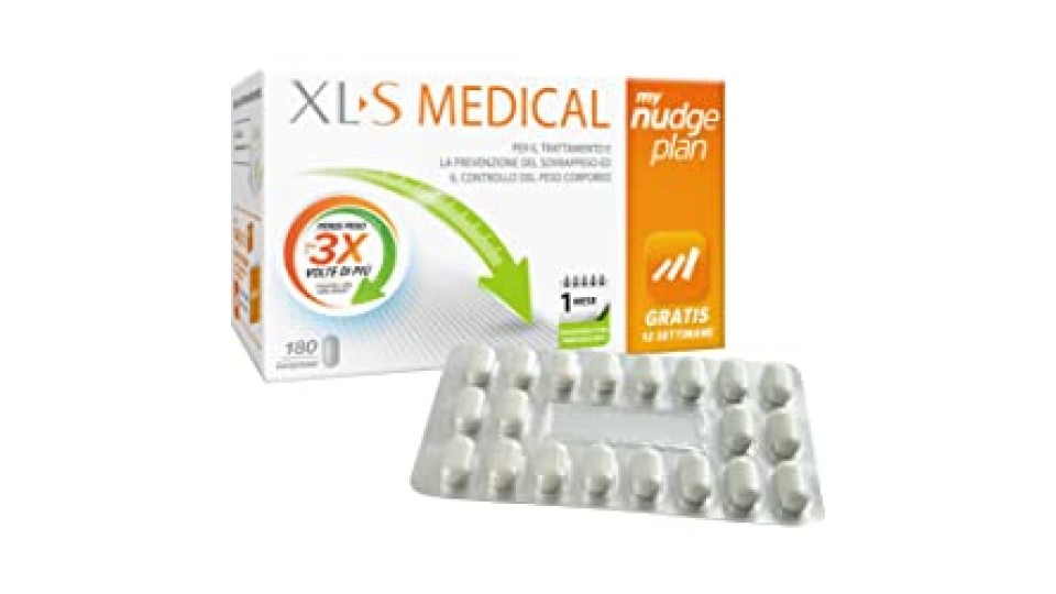 XL-S MEDICAL Litramine Integratore Dimagrante, Pastiglie Brucia Grassi con Graduale Riduzione dell'Appetito, My Nudge Plan App Incluso