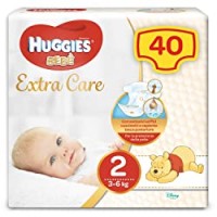 Huggies Huggies Extra Care Bebé, Taglia 2 (3-6Kg), Confezione Da 40 Pannolini - 830