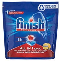 Finish, 35 Pastiglie per Lavastoviglie, All in One Max, 1 Confezione da 35 Pastiglie, Limone