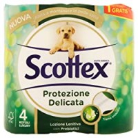 Scottex Carta Igienica Protezione Delicata, Confezione Da 4 Rotoli