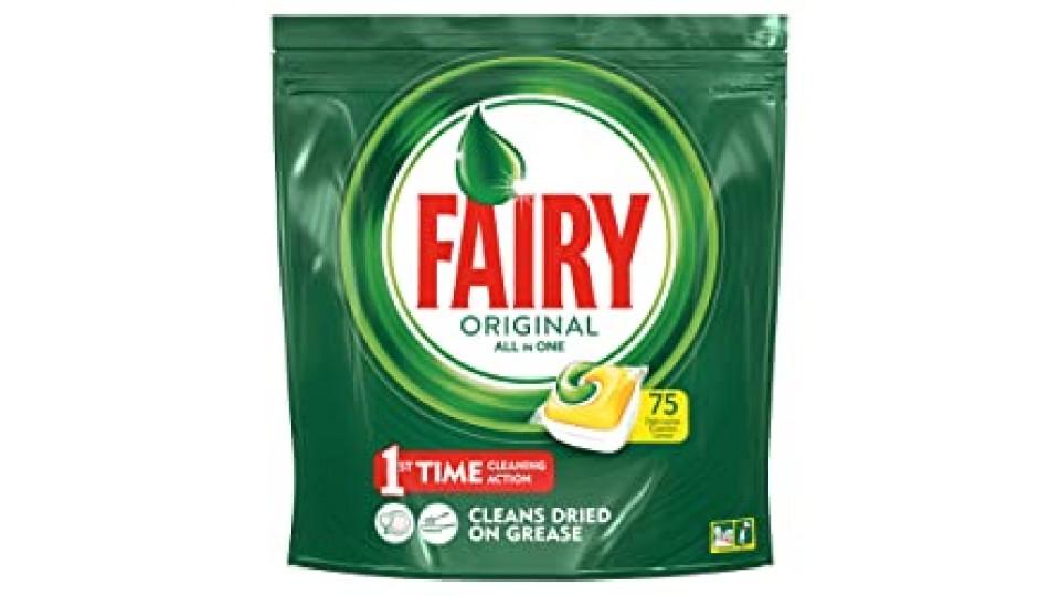 Fairy Original Tutto In Uno 75 Pastiglie per Lavastoviglie, Detersivo in confezione Da 75