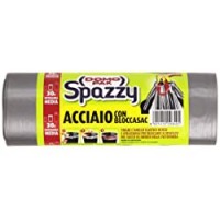 Domopak Spazzy Sacchi Nettezza Acciaio con Bloccasac - Casalingo 30 lt - 1 confezione da