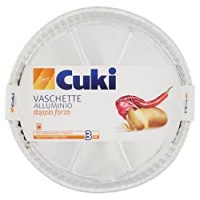 Cuki Vaschette Alluminio - Doppia Forza - per pizza - tonde [T77G] - 1 confezione da
