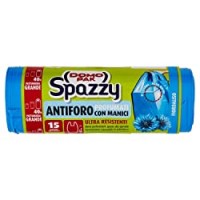 Domopak Spazzy Sacchi Nettezza Antiforo con Manici - Profumati al Fiordaliso - Casalingo 40 litri