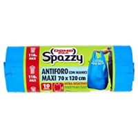 Domopak Spazzy Sacchi Nettezza Antiforo con Manici - Condominiale 110 lt - Blu - 1 confezione da