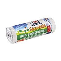 Domopak Spazzy Sacchi Nettezza SaccoVerde con Manici - 100% Biodegradabile - Casalingo 12 lt - Trasparente - 1 confezione da