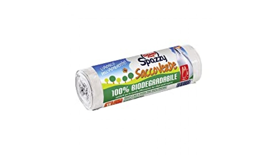 Domopak Spazzy Sacchi Nettezza SaccoVerde con Manici - 100% Biodegradabile - Casalingo 12 lt - Trasparente - 1 confezione da