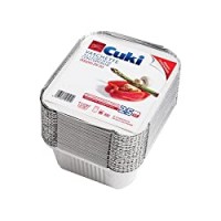 Cuki Vaschette Alluminio con coperchi - Doppia Forza - 1 porzione -rettangolari [R31L] - Formato convenienza - 1 confezione da
