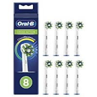 Oral-B CrossAction Testine di Ricambio per Spazzolino Elettrico con Tecnologia CleanMaximiser, Confezione da 8 Pezzi, Pacco Adatto alla Buca delle Lettere