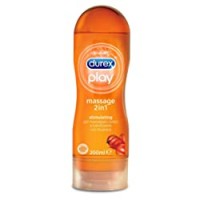 Durex Massage 2 in 1 Sensual Lubrificante Intimo e Gel Stimolante a Base Acqua con Guaranà