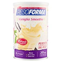 Pesoforma Smoothie Pasti Sostitutivi Dimagranti Shake Vaniglia, Ricco in Fibre, SOLO 201 Kcal per pasto - 16 Pasti
