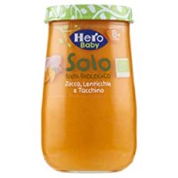 Hero Solo - Omogeneizzato di Zucca, Lenticchie e Tacchino 100 % BIO - 1 vasetto da