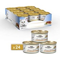 PURINA GOURMET DIAMANT Umido Gatto Sfilaccetti con Tacchino Saporito- 24 lattine da 85g ciascuna (confezione da 24x85g)
