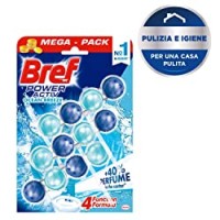 Bref WC Power Activ Ocean Detergente Profumatore in Pastiglie Igienizzante Bagno, Pulito, Fresco, 1 Confezione da