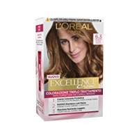 L'Oréal Paris Tinta Capelli Excellence, Copre i Capelli Bianchi, Colore Ricco, Luminoso e a Lunga Durata, 6.3 Biondo Scuro Dorato, Confezione da 1