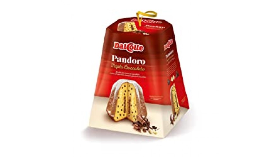 Pandoro triplo cioccolato farcito ai tre cioccolati 750 GR DalColle