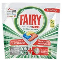 Fairy Platinum Plus Pastiglie per Lavastoviglie, Limone, 20 Capsule, per Una Pulizia Profonda Contro lo Sporco, che Lascia i Piatti Puliti e Brillanti