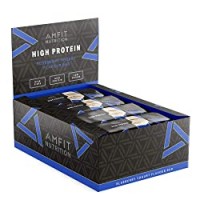 Marchio Amazon - Amfit Nutrition Barretta proteica a basso contenuto di zuccheri (20gr proteine - 2,8gr zucchero) - yogurt ai mirtilli - Confezione da 12 (12x60g)