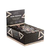 Marchio Amazon - Amfit Nutrition Barretta proteica a basso contenuto di zuccheri (19,6gr proteine - 1,4gr zucchero) - Cookies & Cream - Confezione da 12 (12x60g)