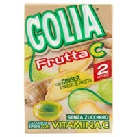 Golia Frutta C Ginger Lime, Caramelle Ripiene con Vitamina C, Gusto Lime-Zenzero, Confezione da