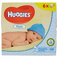 Huggies Pure Salviette Umidificate per Bambini, 6 Pacchi da 56 Pezzi