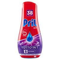 Pril Pril Gel All In One Sciogli Grasso Detersivo Lavastoviglie Liquido Multi-Azione Sporco Difficile, 38 Lavaggi