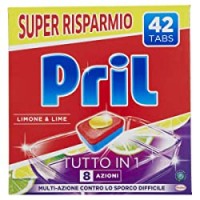 Bref Pril Tabs All In One, Detersivo Per Lavastoviglie Pulisce A Fondo Eliminando Anche I Residui Ostinati, Confezione Da 42 Tabs