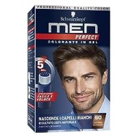 Schwarzkopf Men Perfect Colorante in Gel, Tinta Coprente Capelli Bianchi per Uomo, Risultato Naturale, Tonalità 60 Castano Naturale