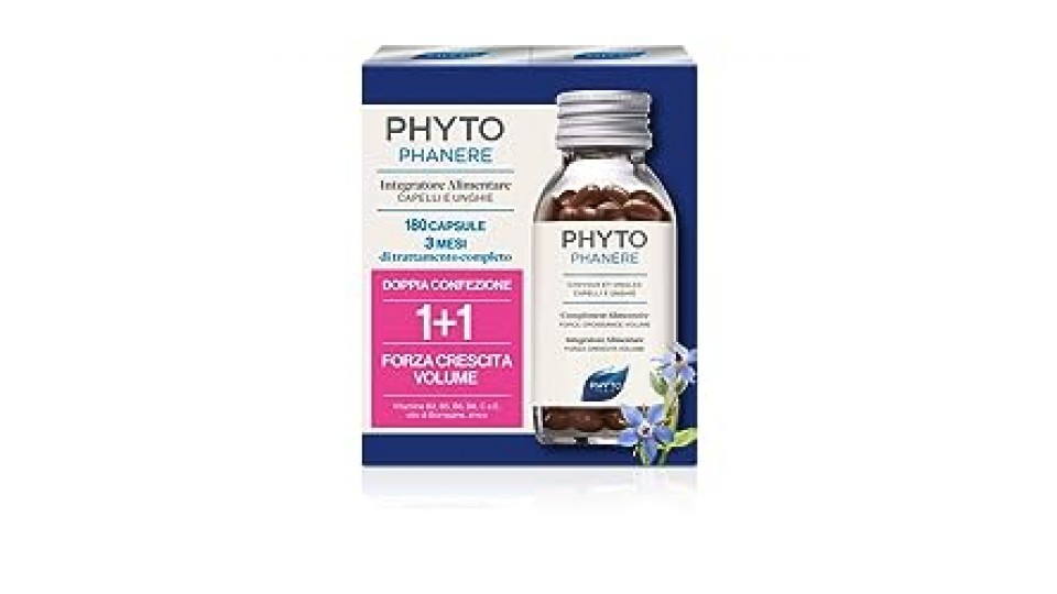 Phyto Phytophanere Integratore Alimentare Naturale Fortificante per Capelli e Unghie, Dona Forza, Crescita e Volume, senza Siliconi, Confezione da