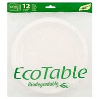 Nat3 Piatti di Carta Eco Biodegradabili, Confezione da 12