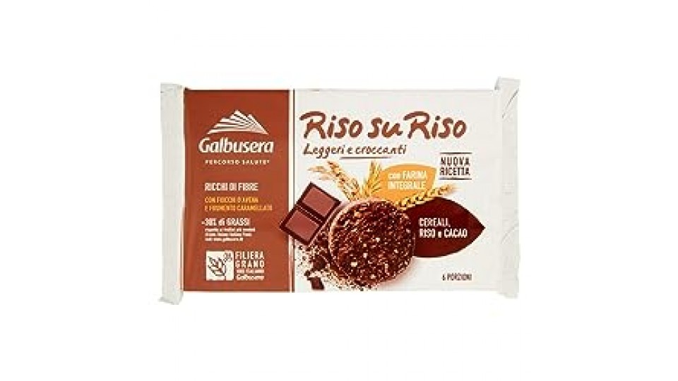 Galbusera - Riso su Riso, Biscotto con Cereali,Riso e Cacao