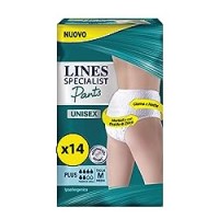 Lines Specialist Pants Plus Unisex, 14 Assorbenti per Incontinenza Uomo e Donna, Taglia M
