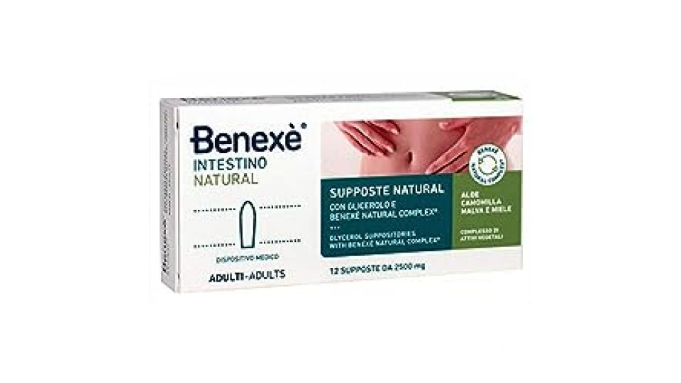 BENEXE' - Natural Complex Supposte per Adulti 12 Pezzi x2,5 g - 30 g