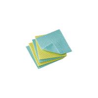 Soehnle Set 5 Panni in Spugna, Struttura Ondulata e Tramata, Giallo/Turchese