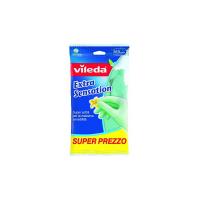 Vileda Extra Sensation Guanti Extra Sensibili e Felpati All'Interno in Cotone, Taglia Media