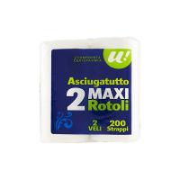 ASCIUGATUTTO 2 MAXI ROTOLI 2VELI 200 STRAPPI U! Confronta & Risparmia