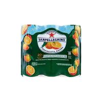 SANPELLEGRINO Bibite Gassate, ARANCIATA AMARA, Confezione di 6 lattine x