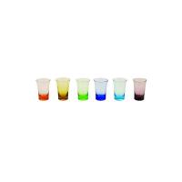 Villa d'Este One Shot Set 6 Bicchierini da Liquore in Vetro, Multicolore, Set di