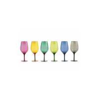 Villa d’Este Home Tivoli Happy Hour Set 6 Calici da Vino, Vetro, Multicolore