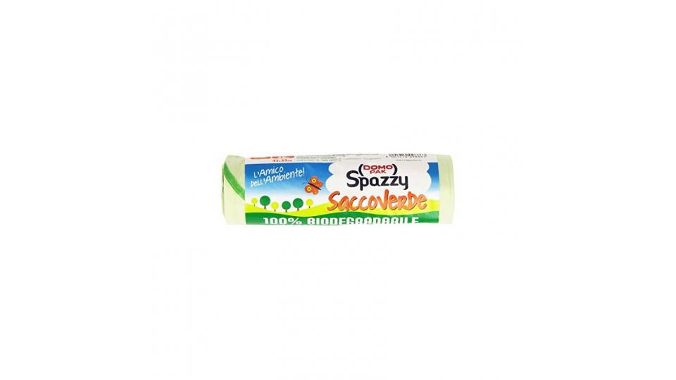 Domopak - Spazzy Sacco Verde, Sachetti Per La Racolta Differenziata 100% Biodegradabile, 20 L