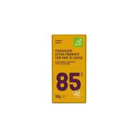 Cioccolato fondente 85% con granella di fave di cacao Ecor