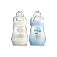 MAM Biberon Anti-Coliche, 160 ml, 0 - 6 Mesi, Flusso Tettarella 1, 2 pezzi, Modelli e Colori Assortiti