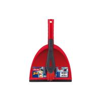Vileda - Set 2-in-1 formato da scopa e paletta, colore rosso